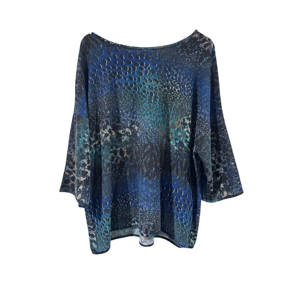 Clara Sun Woo Animal Print Knit Top 1X NEW - Picture 1 of 6